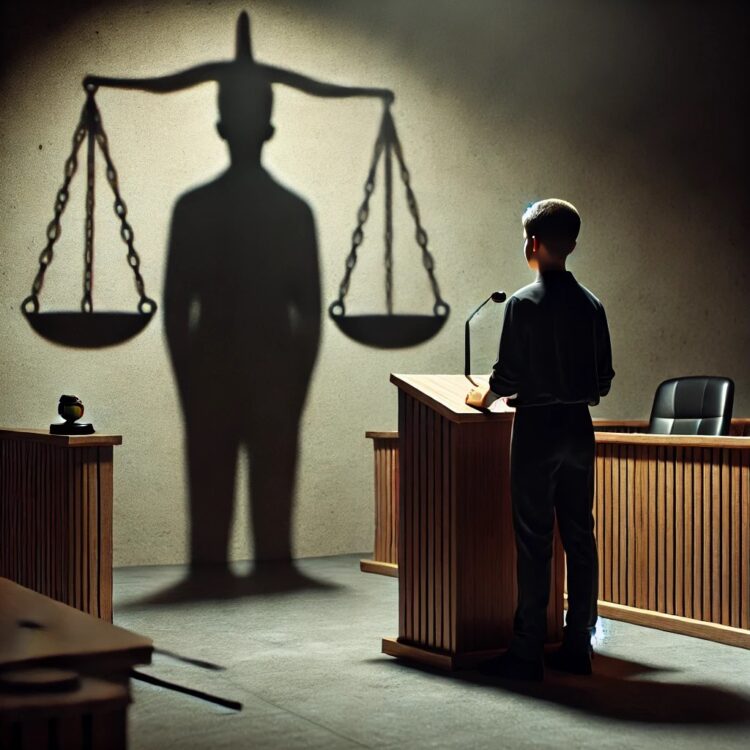 n image representing the themes of juvenile justice and the balance between accountability and rehabilitation.